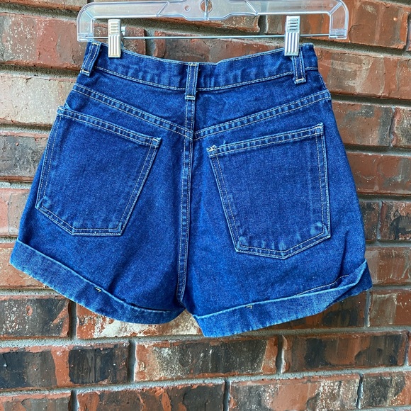 American Apparel High Waisted Dark Wash Blue Short size 26 - Picture 2 of 5